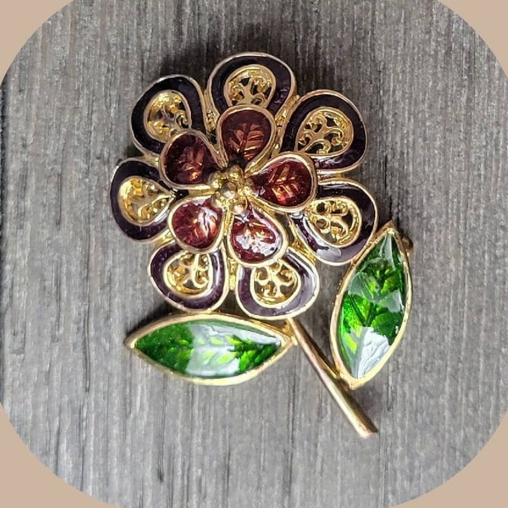 Yellow, Green, and Gold Brooch